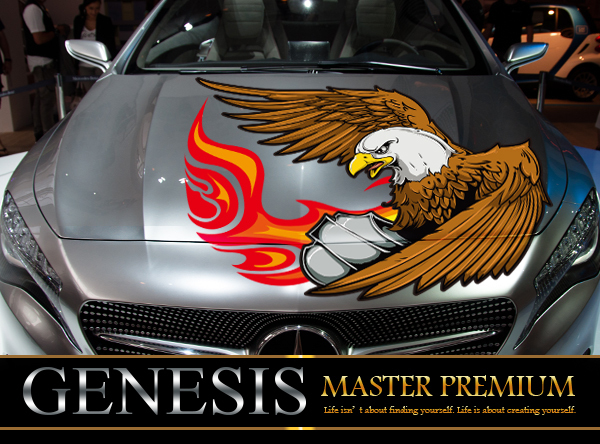 車 ステッカー ボンネット フロント ファルコン デカール バイナルグラフィック JDM USDM カスタム ワイルドスピード系 上質 GENESIS fk03