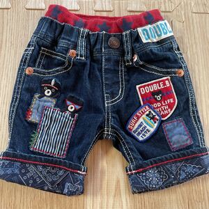 DOUBLE ミキハウスダブルB ミキハウス 刺繍ワッペン ハーフパンツ