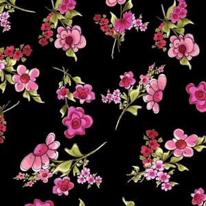 90*USAコットン ロラライハリス Jumbo Floral 黒 ハンドメイド ソーイング 輸入生地 布地