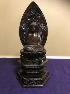 極上珍品★ 木彫仏像 座像　釈迦牟尼仏祖供像 仏像 仏教古美術