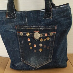 トートバッグ ハンドメイド デニムバッグ