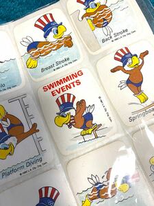 1982年オリンピック　Swimming events シール ロサンゼルス　ビンテージ　 フレークシール