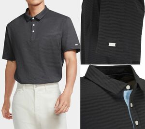 最後 L @8800円 NIKE GOLF DRI-FIT ジャガード 半袖 ポロ 検 高級素材 ナイキゴルフ ポロシャツ プレーヤー ジャカード 黒/ブラック/グレー