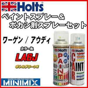 ペイントスプレー ワーゲン / アウディ LA6J ボトルグリーンM Holts MINIMIX ボカシ剤スプレーセット