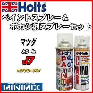 ペイントスプレー マツダ J7 ルナグリーンMC Holts MINIMIX ボカシ剤スプレーセット