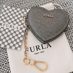 極美品【フルラ】バックチャーム ミラー ハート