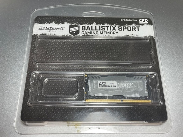 ノートPC用メモリ PC4-19200(DDR4-2400) 4GBx1枚 260pin (無期限保証)(Ballistix by Micron) D4N2400BMS-4G