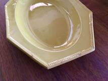 フランスアンティーク　ファイアンスフィーヌ　アプト　APT 黄釉　八角皿　オーバル　深皿　オクトゴナル 約32㎝×21㎝★_画像10