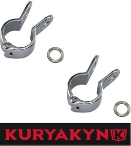 KURYAKYN 1000 マグナム クイック クランプ 2個 ペア― Magnum Quick Clamps 1.25 インチ 1/4” メッキ CHROME