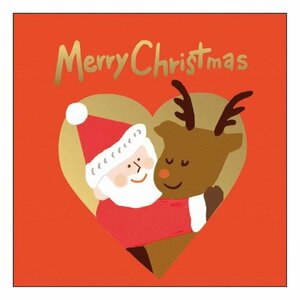 【即決】◆クリスマスカード（サンタ・トナカイ　ハグ）ミニ　◆グリーティングカード　メッセージカード　グリーティングライフ //YD-14*