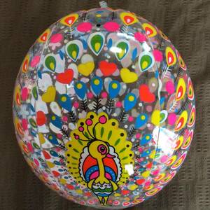 * Showa Retro [ beach ball 35cmkjak rhinoceros ketelik] *40 year about front. unused goods.