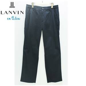 《LANVIN en Bleu ランバン オン ブルー》新品 1プリーツ ストレッチワイドパンツ スラックス 48 L(W80)A4872