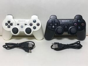 ワイヤレスコントローラー DUALSHOCK3 デュアルショック3 2個セット USBケーブル×2本 SONY純正品 PS3
