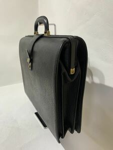 【激レア】BURBERRY/バーバリー　本皮　バッグ　カバン　鍵付き　高級　黒／ブラック　チェック　ビンテージ　A4　書類鞄　ビジネス　H261