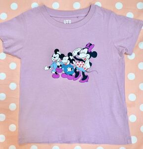 ユニクロ KIDS BABY ディズニー・ストーリーズ UTグラフィックTシャツ半袖Disney ミニーマウス パープル 薄紫色 レトロミニーTレトロ可愛い