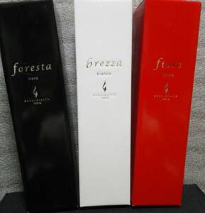 【未使用】3本セット　ディフューザーボトル　SENSIBILITA（センシビリータ）　foresta/nero（黒）　fiore/rosso（赤）　brezza/bianco（白