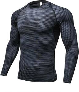 スポーツウェア コンプレッション トップス メンズ 長袖 コンプレッションシャツ ランニング[UVカット + 吸汗速乾]