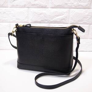 ★新品★ハンドメイド★日本製★本革★トリプル収納Ⅱ★収納多数★斜め掛けショルダーバッグ★お財布ポシェット★クロ色★超軽量★