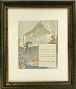 【特価】 ≪ ルイ=モーリス・ブーテ=ド=モンベル ≫ 多色石版画 LA CONVALESCENCE 1887年 M.BOUTET DE MONVEL