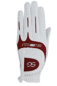 セブゴルフ（SEV GOLF） 【左手用合皮】ゴルフ グローブ (メンズゴルフグローブ) SEVG-008 WHITE/RED （メンズ サイズ２３