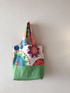 * handmade トートバック∴ お花とキミドリ