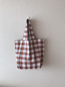 * handmade トートバック∴ ちゃいろとしろ