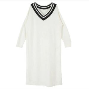 ティティベイト ニットワンピース ロングワンピース vネック ニットワンピ マタニティ シンプル ロングワンピース