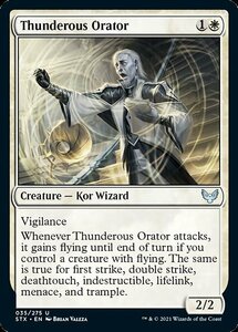 MTG ■白/英語版■ 《轟く語り部/Thunderous Orator》★FOIL★ストリクスヘイブン STX