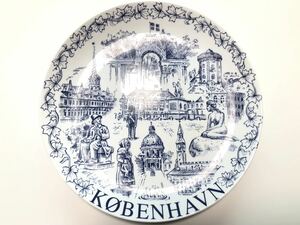 デンマーク コペンハーゲン 北欧雑貨 陶磁器 258.0g 風景画 飾り皿 美品