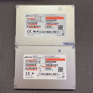 Micron SSD 2.5インチSATA 256GB 二枚セット使用時間4805.6575