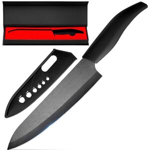 セラミック 包丁 三徳包丁 牛刀 セラミックナイフ 黒刃 全長300mm