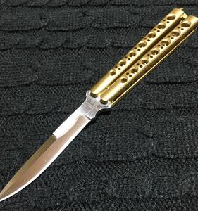 パシフィックカトラリー バリソン スケルトンインターナショナル ゴールド IK-59B _ バタフライナイフ BALI SONG ベンチメイド benchmade