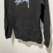 ☆送料無料☆STUSSY☆ステューシー☆ロゴ刺繍スウェットパーカー☆レディースM☆黒☆ストリート☆J21_画像4