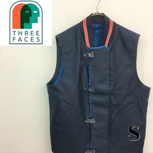 KZ3559★THREE FACE D-H VEST★S★ネイビー 定価\62500+税 スリーフェイス 裏ボア デッキフックベスト