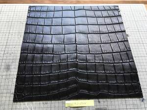CR1-1326★貴重整列斑 特大ブラックマット最高級ワイルドクロコダイル レザークラフトペンカードキーコインケースipad macbookproairハギレ