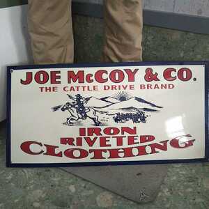 90s Joe mccoy JOE McCOY&CO shop for big size 70cmx35cm metal autograph plate signboard The * The Real McCoy's 