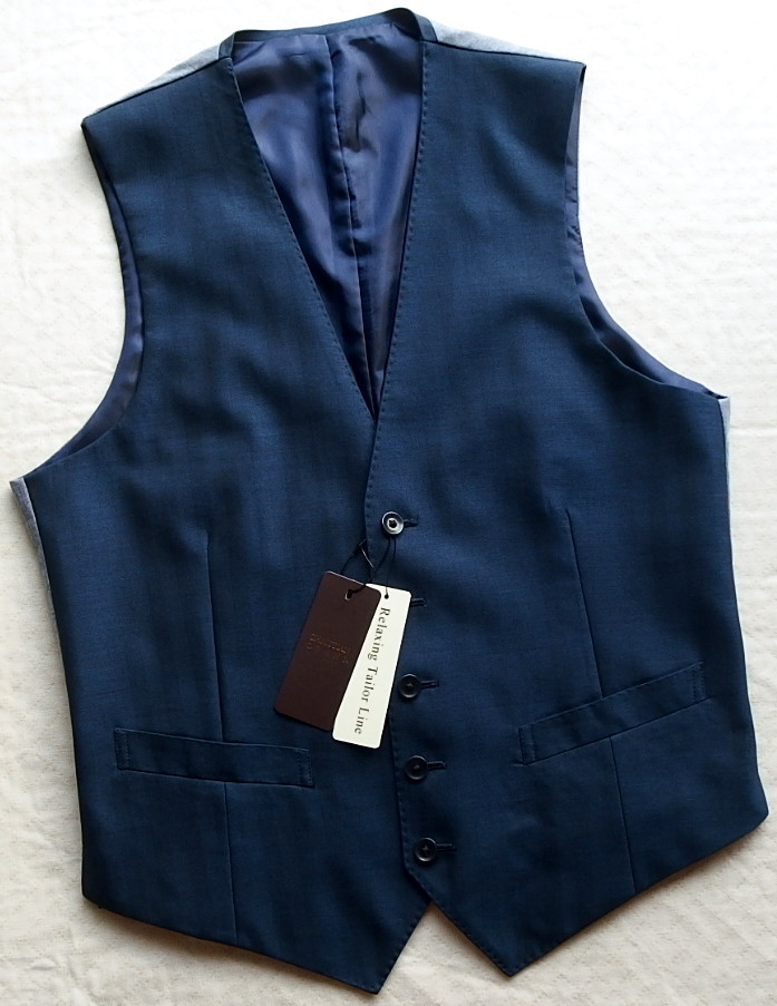 未使用 CHRISTIAN ORANI ベスト付き 毛100% スーツ BE4 TW綾ブラックスーツベスト/別売りスーツあり/ビジカジ/ON・OFF