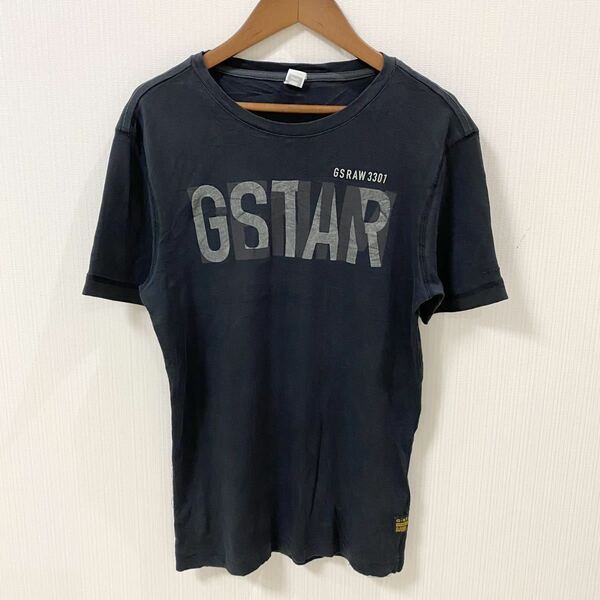 G-STAR RAW ジースターロゥ 半袖 Tシャツ ブラック 黒 Mサイズ ロゴ プリント デニム ジーンズ コーデ レディース GSRAW ラウンドネック