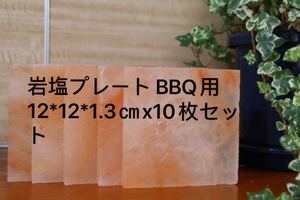 岩塩プレート 12cm12cm1.3cmx10枚セットBBQ用