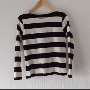 ボーダーカットソー 長袖Tシャツ 白黒 Mサイズ