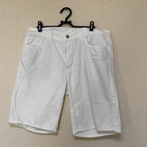 [R56]UNIQLOユニクロ　パンツ　白　M 中古 美品　メンズ　ハーフパンツ ファッション　ボトムス 