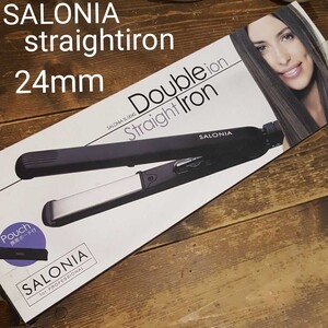 新品 サロニア SALONIA ストレート アイロン SL-004S ブラック ダブルイオン