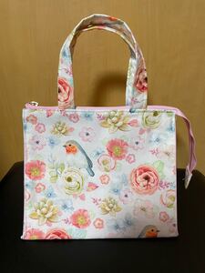 ファスナー付きトートバッグ*小鳥さん*ハンドメイド