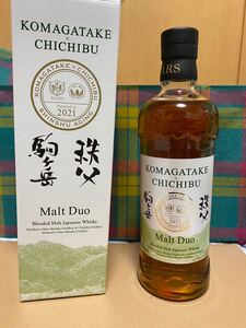 マルスウイスキー モルトデュオ 駒ヶ岳×秩父 2021 700ml 箱付 1本お酒