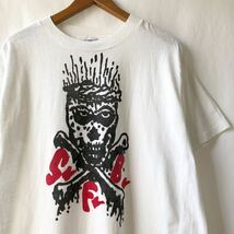 90s スカル Tシャツ L 白 USA製 ビンテージ 90年代 クロスボーン SKULL 髑髏 ドクロ 骸骨 ガイコツ アメリカ製 オリジナル ヴィンテージ_画像1