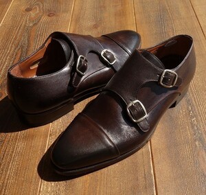 MN-0414-008 new goods bo Lee niBOLLINImonk strap leather shoes 7 leather shoes Brioni OEM