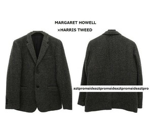 MN-0539-003 数週間程度の使用 美品 マーガレットハウエル HARRIS TWEED テーラードジャケット S ハリスツイード