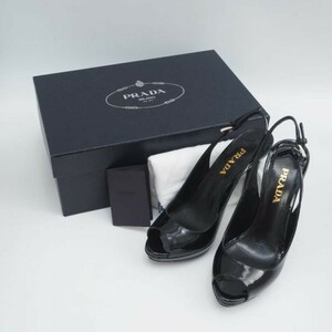 MN-0647-010 新品 プラダ PRADA エナメル パンプス 37 ITALY製