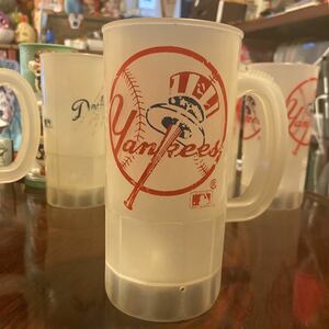 USA ビンテージ 90's super mag 22oz ニューヨーク ヤンキース MLB プラスチック マグ ビアマグ スーパーマグ 旧ロゴ スタッキング