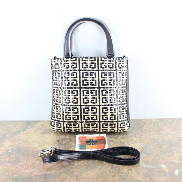 GIVENCHY LOGO PATTERNED LEATHER 2WAY SHOULDER BAG/ジバンシィロゴレザー2wayショルダーバッグ